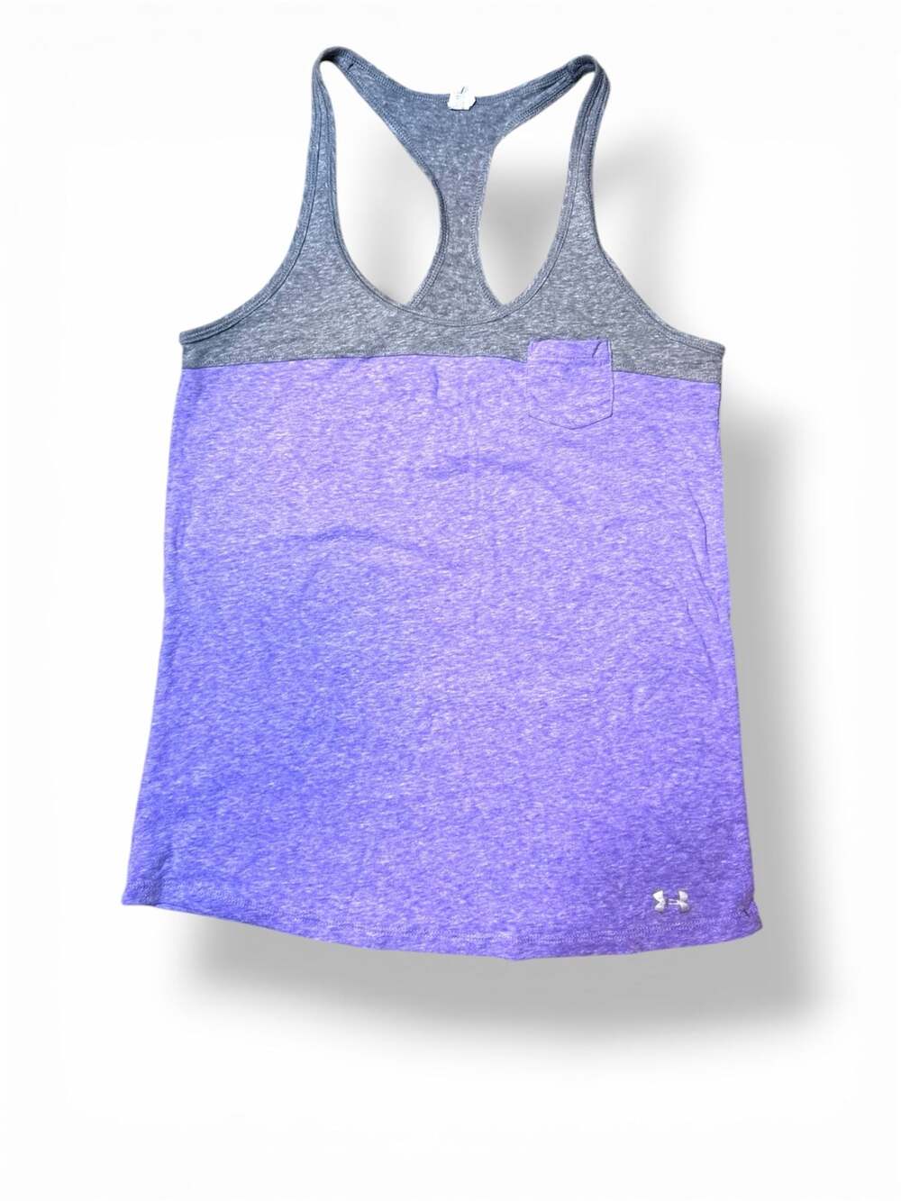 Under Armour HeatGear Purple Heather Racerback Tank Top with Pocket Size Small